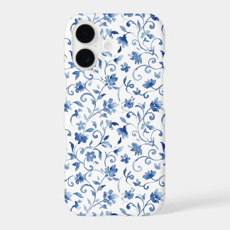 Blue Watercolor Floral Vine Pattern – Elegant
