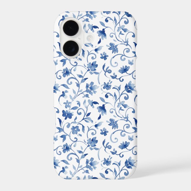 Blue Watercolor Floral Vine Pattern – Elegant (Back)