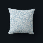 Blue watercolor flower blooms throw pillow<br><div class="desc">Blue watercolor flower design on light background perfect for the gifts</div>