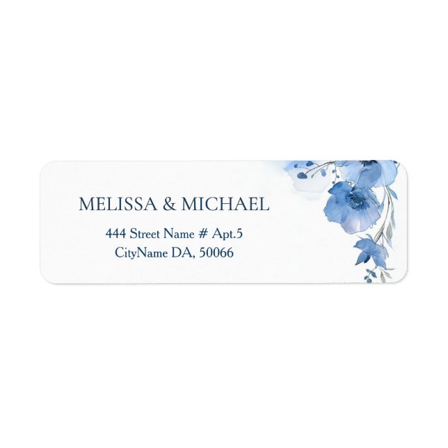 Blue Watercolor Flower |  Wedding (Front)