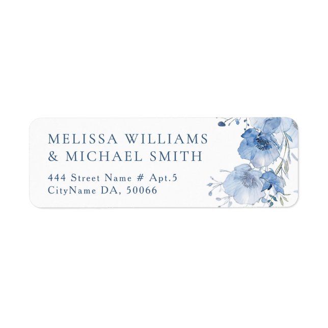 Blue Watercolor Flower |  Wedding (Front)