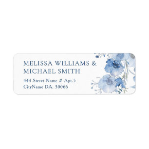 Blue Watercolor Flower Wedding