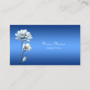 Blue Watercolor Flowers Business Card
