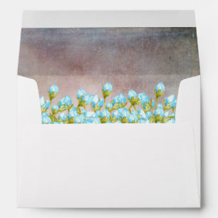 Blue Watercolor Flowers Rustic Background Envelope