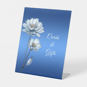 Blue Watercolor Flowers Tabletop Signs