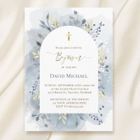 blue watercolor foliage Baptism