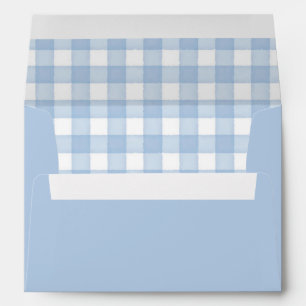 Blue Watercolor Gingham Envelope