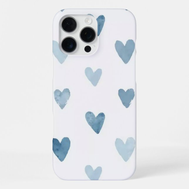 Blue Watercolor Heart Phone Case  (Back)