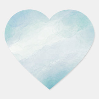 Blue watercolor heart sticker