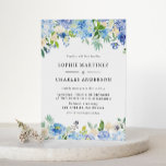 Blue Watercolor Hydrangea and Rose QR Code Wedding Invitation Postcard<br><div class="desc">Invite guests to your wedding with this beautiful customisable watercolor blue and white botanical wedding invitation postcard. It features watercolor garlands of white, blue and purples roses, anemones and hydrangeas with greenery accents. Personalise by adding names, date, time, venue and other details. This floral wedding invitation postcard blends the charm...</div>