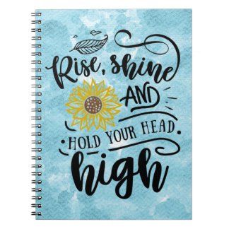 Blue watercolor inspirational notebook