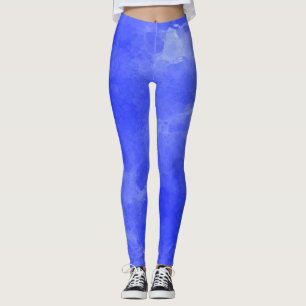 Blue Watercolor Leggings