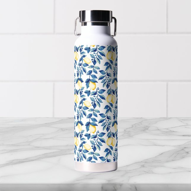 Blue Watercolor Lemon Water Bottle (Creator Uploaded)