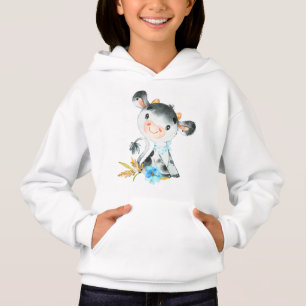 Blue Watercolor Little Cow