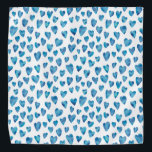 Blue watercolor love heart pattern bandana<br><div class="desc">Blue Heart Bandanna</div>