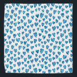 Blue watercolor love heart pattern bandana<br><div class="desc">Blue Heart Bandanna</div>