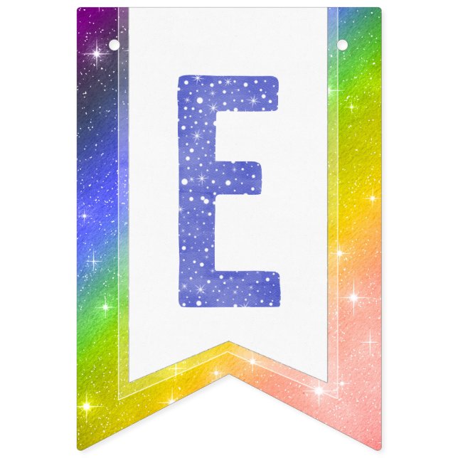 Blue Watercolor Love Is Love Rainbow LGBT Bunting (Sixth Flag)