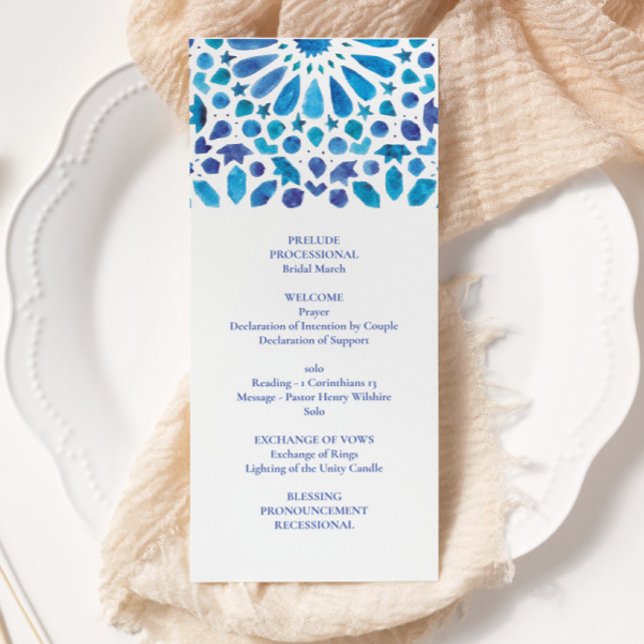 Blue Watercolor Meditteranean Tile Pattern Programme (Creator Uploaded)