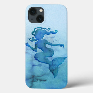 Blue Watercolor Mermaid iPhone 13 Case