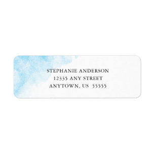Blue Watercolor Minimal Return Address