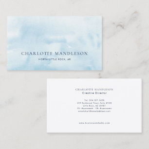 Blue Watercolor Minimalist Business Card