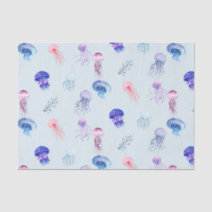 Blue Watercolor Mixed Colour Jellyfish Tissue Paper