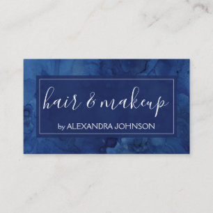 Blue Watercolor Modern Abstract Splash Business Card