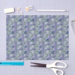 Blue Watercolor Mosaic Sea Glass  Tissue Paper