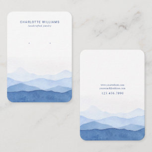 Blue Watercolor Mountain Jewellery Card