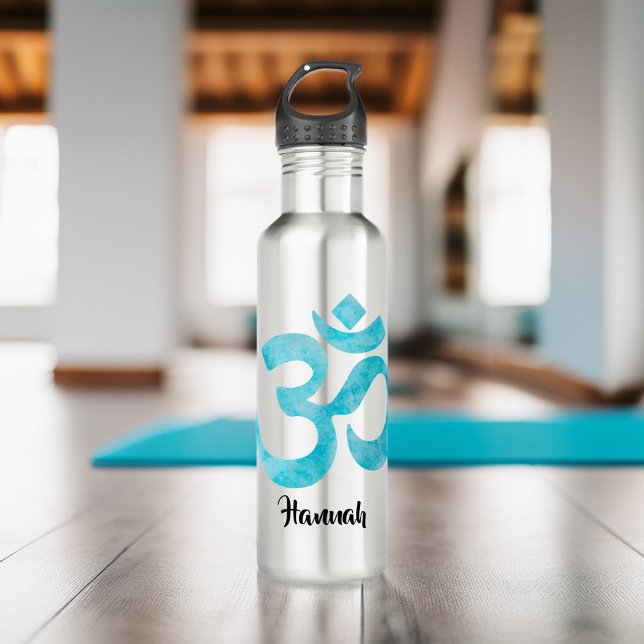 Blue Watercolor Ohm Sign 710 Ml Water Bottle (Creator Uploaded)