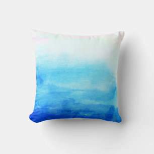 Blue Watercolor Ombre Cushion