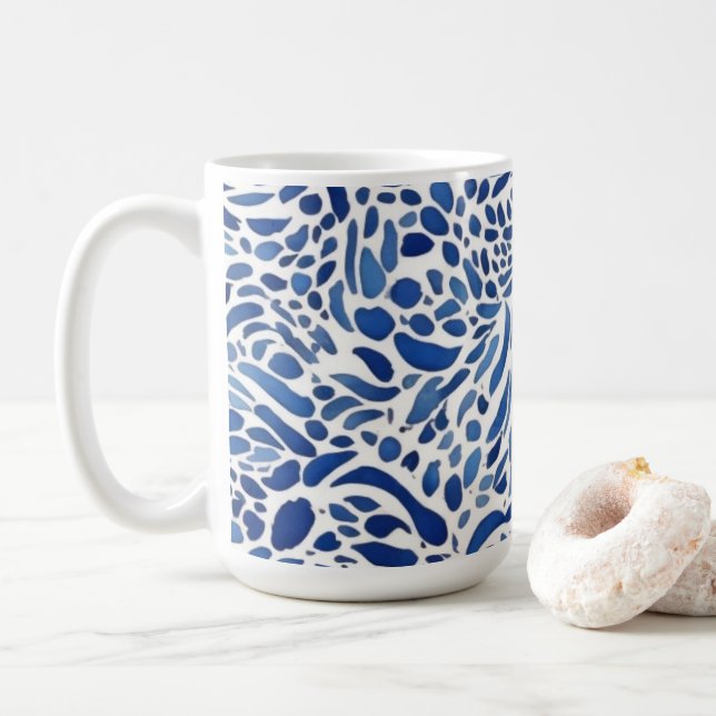 Blue Watercolor Paints Coffee Mug (With Donut)