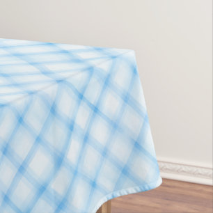 Blue Watercolor Plaid Tablecloth