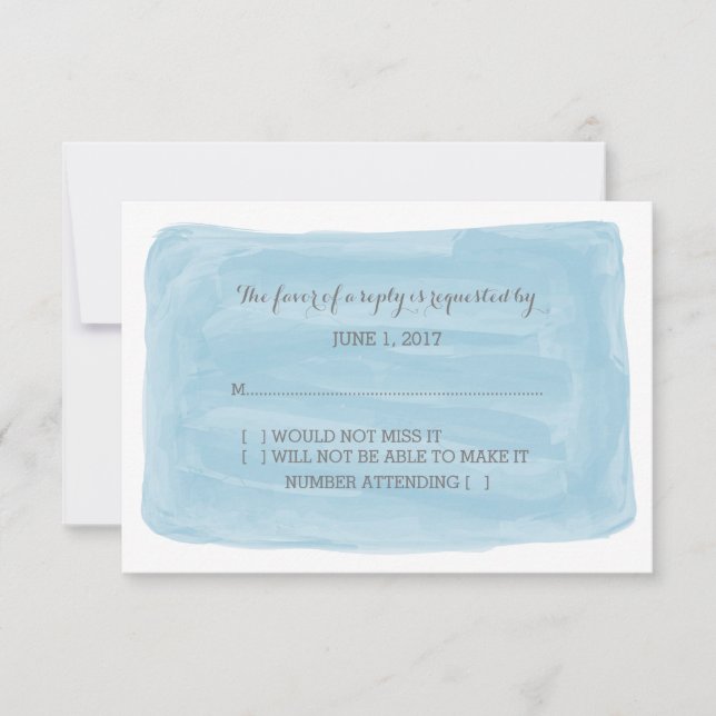 Blue Watercolor RSVP Card (Front)