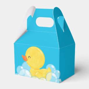 Blue Watercolor Rubber Duck Party Favor Boxes