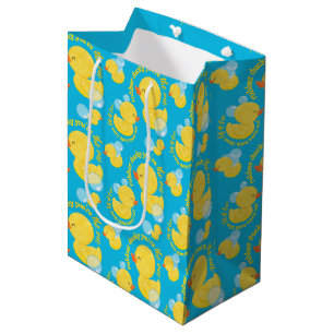 Blue Watercolor Rubber Ducky You're the One Party Medium Gift Bag