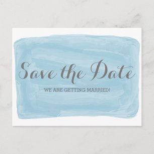 Blue Watercolor Save the Date Postcard