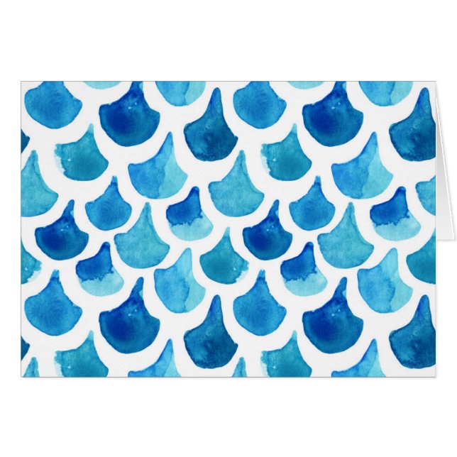 Blue Watercolor Scale Pattern (Front Horizontal)