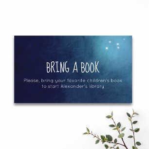 Blue Watercolor Sky Bring a Book Enclosure Card