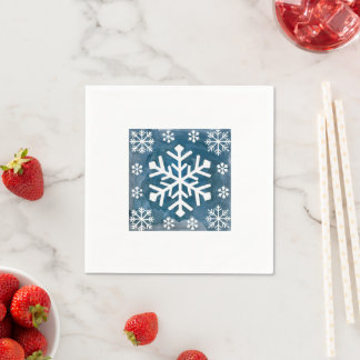 Blue Watercolor Snowflakes Napkin