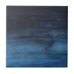 Blue Watercolor Splash Modern Simple Abstract Art Tile