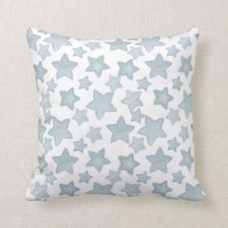 Blue Watercolor Stars Cushion