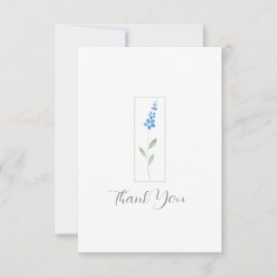 Blue Watercolor Stock Flower Thank You Card