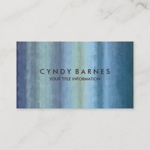 Blue Watercolor Stripe Business Card