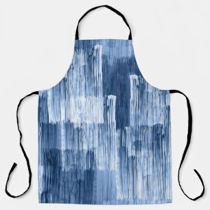 Blue Watercolor Stripes: Geometric Pattern Apron