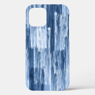 Blue Watercolor Stripes: Geometric Pattern iPhone 12 Case
