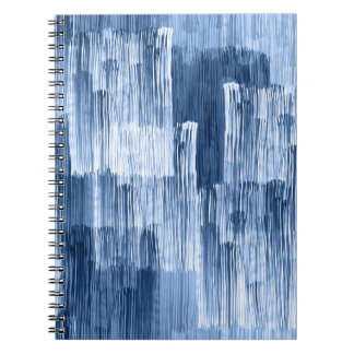 Blue Watercolor Stripes: Geometric Pattern Notebook