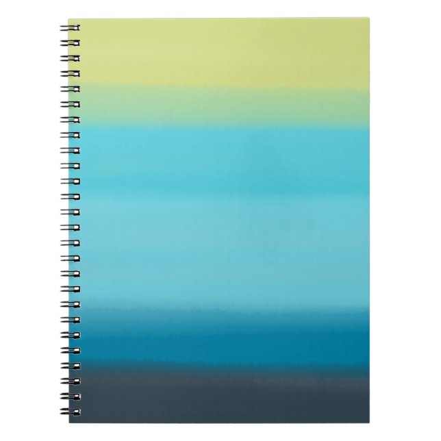 Blue Watercolor Stripes Notebook (Front)