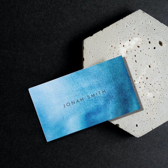 Blue Watercolor Stylish Business Card (Creator Uploaded)
