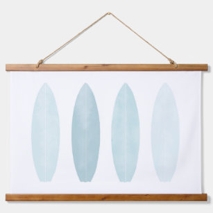 Blue Watercolor Surfboards Beach Nursery Decor Hanging Tapestry